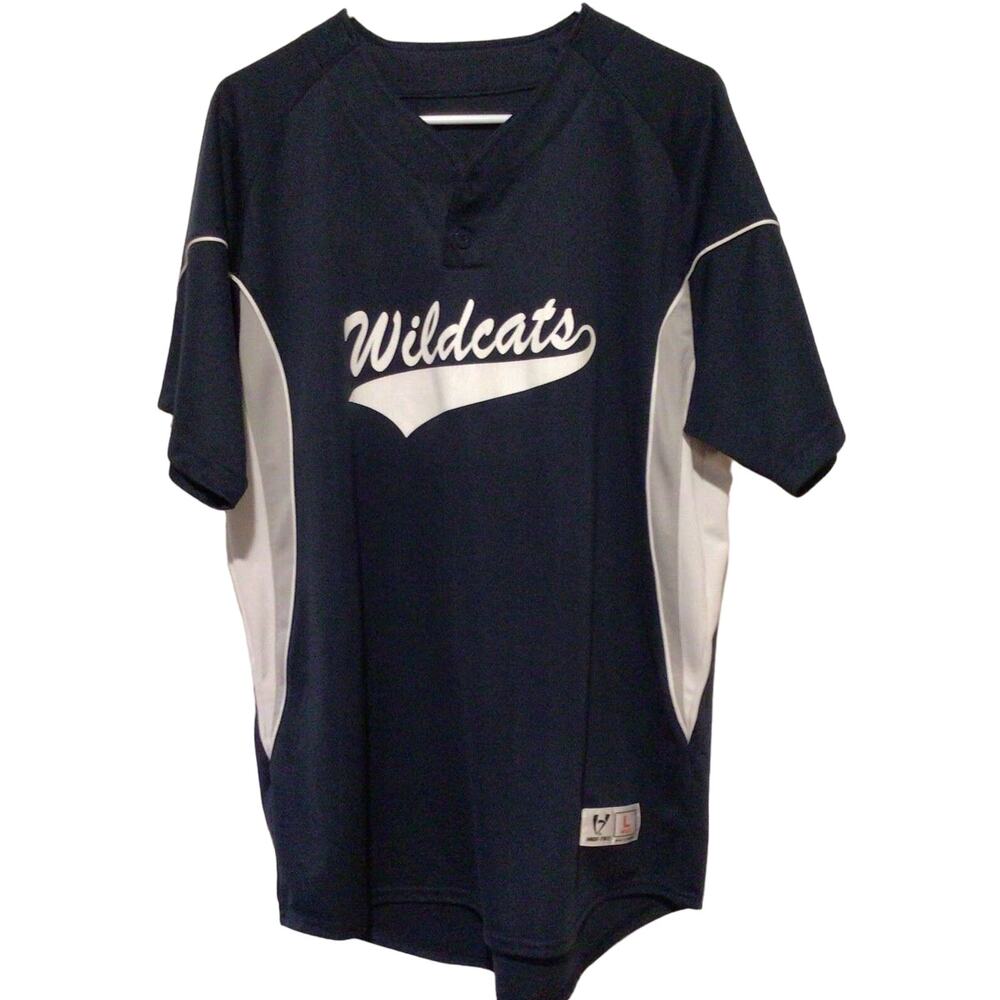 High Five Navy Blue Wildcats Baseball Jersey Sports Shirt Adult Size - Read